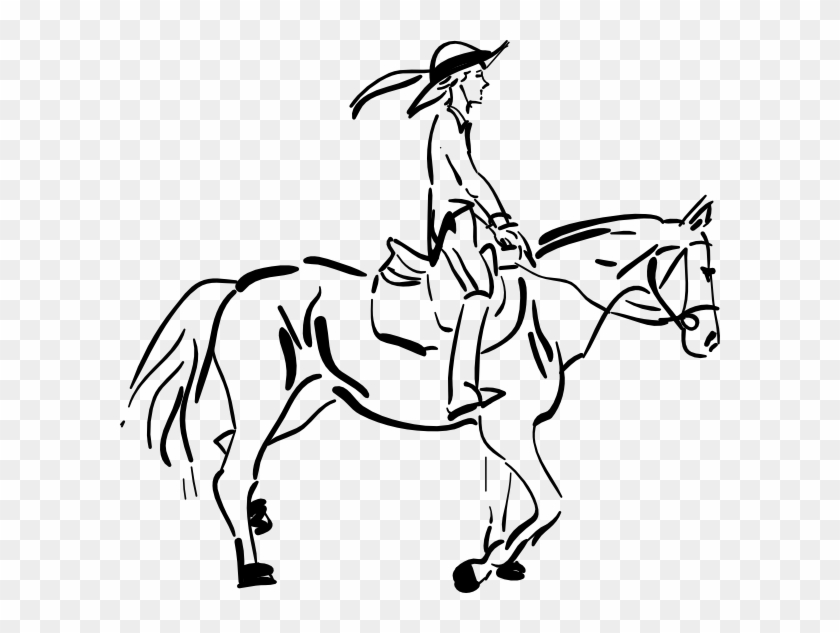 Yankee Doodle Clip Art - Girl Riding Horse Drawing - Png Download #187490
