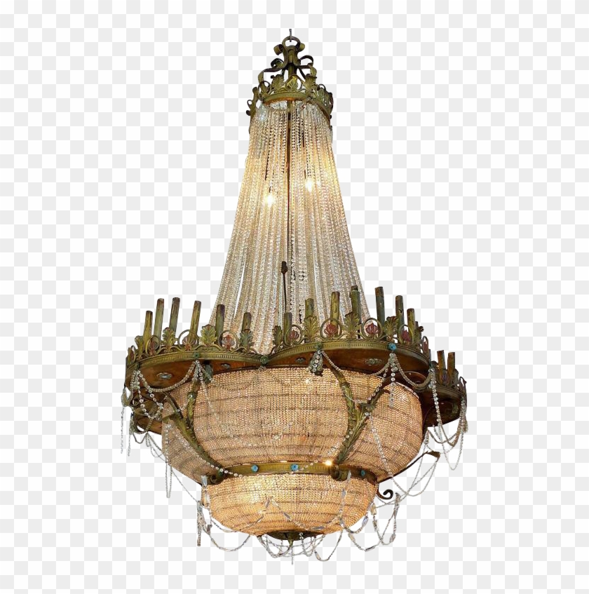 Superb Monumental Bronze And Crystal Theatre Circa - Chandelier Clipart #188195