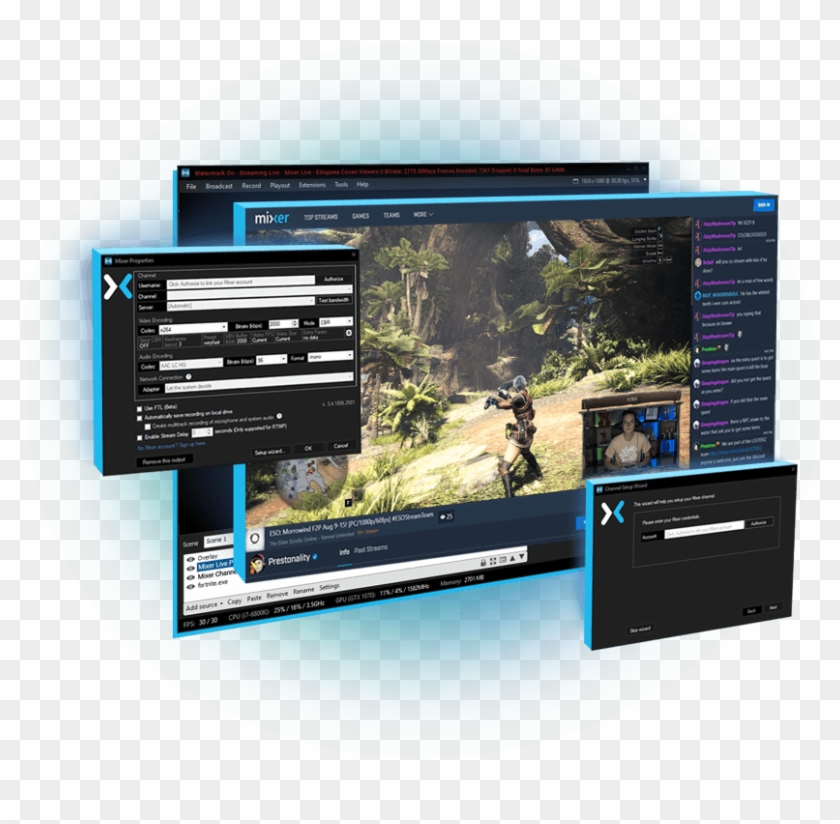 Live Streaming On Mixer With Xsplit - Led-backlit Lcd Display Clipart