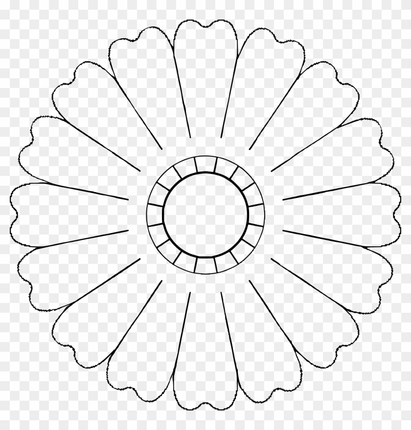 2400 X 2400 1 - 16 Petal Flower Template Clipart