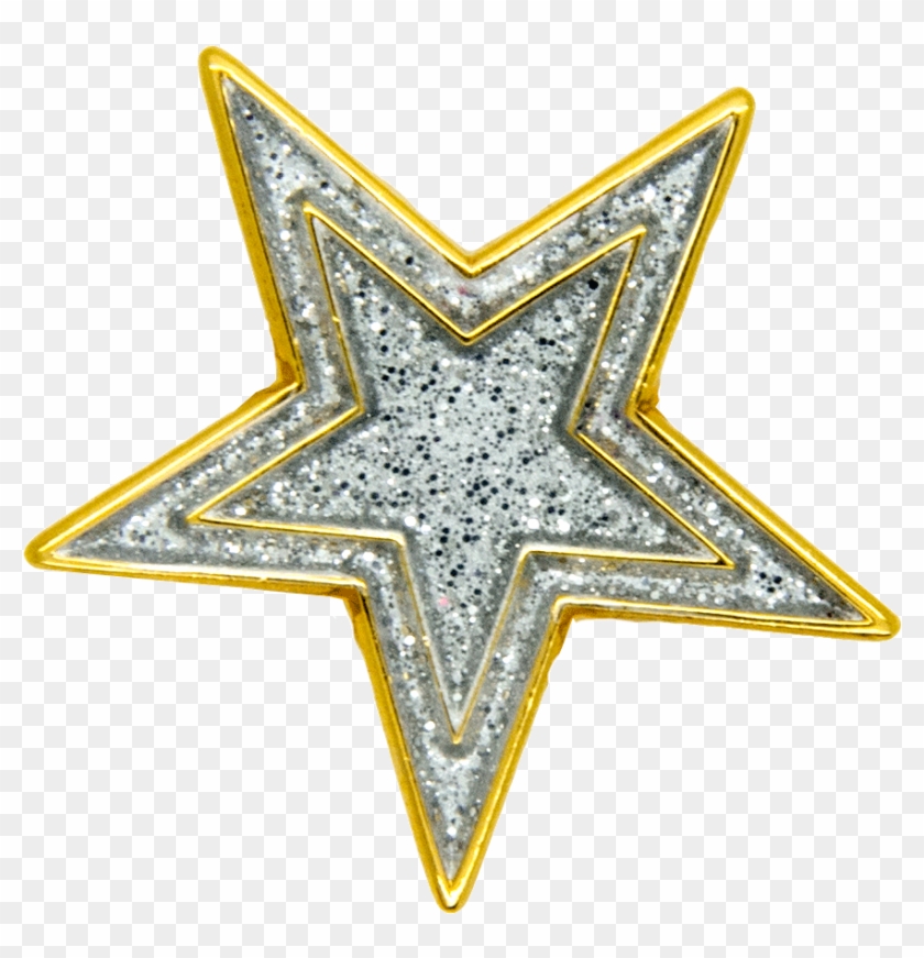 Star Pin, Silver Glitter/gold - High School Star Musical Kuga Clipart