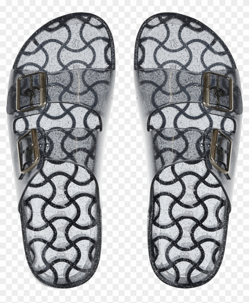 Black Silver Glitter - Flip-flops Clipart #189375