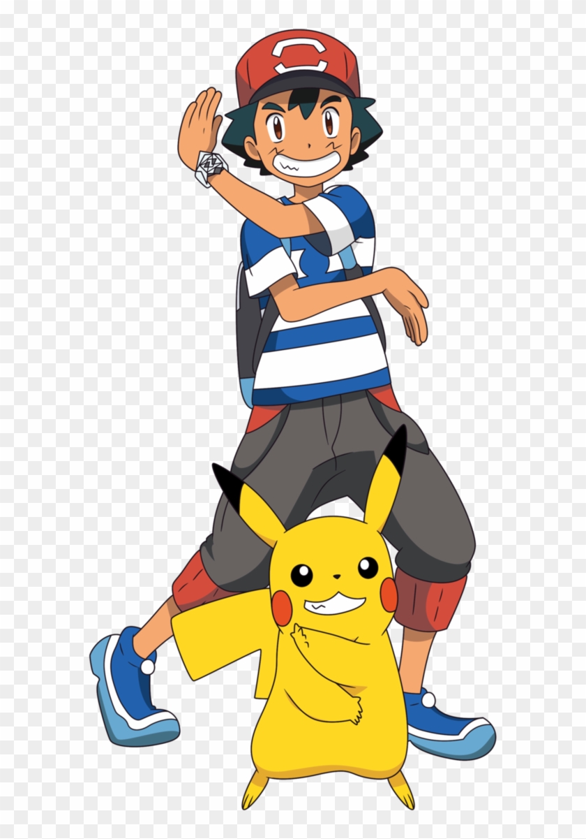 Pokemon Sun And Moon Anime Trailer - Ash's Sun And Moon Team Clipart