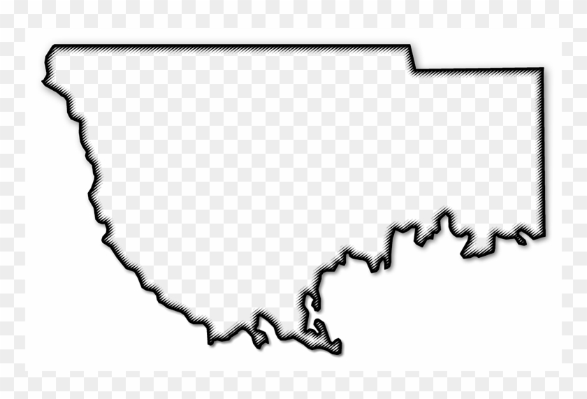 A Map Of Wakulla With A Black Outline, Drop Shadow, - Silhouette Clipart