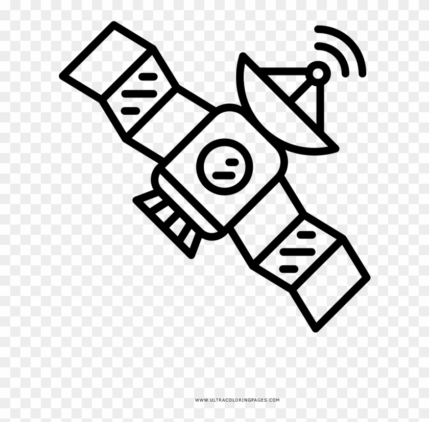Satellite Coloring Page - ภาพ วาด ดาวเทียม Clipart