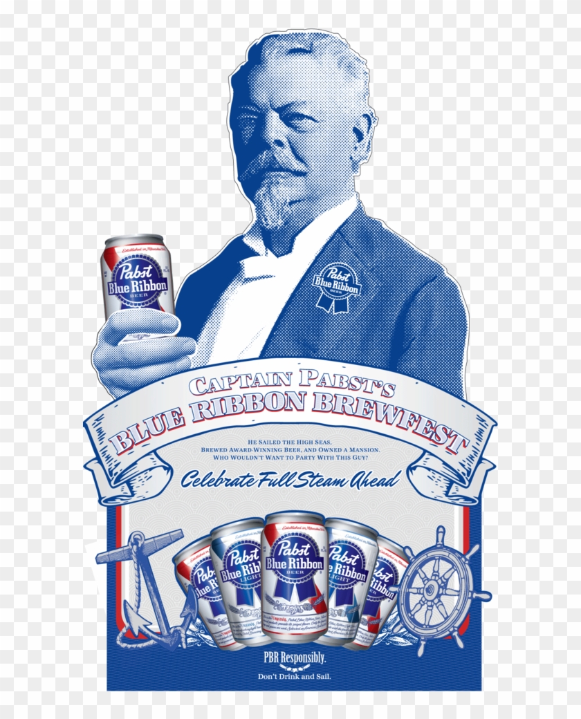 Captain Pabsts Blue Ribbon Brewfest Png Logo - Frederick Pabst Clipart #1800861