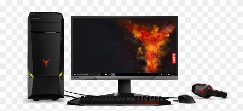 Lenovo Legion Y920 Tower With Gaming Monitor - Lenovo Ideacentre Y700 2017 Clipart #1801137