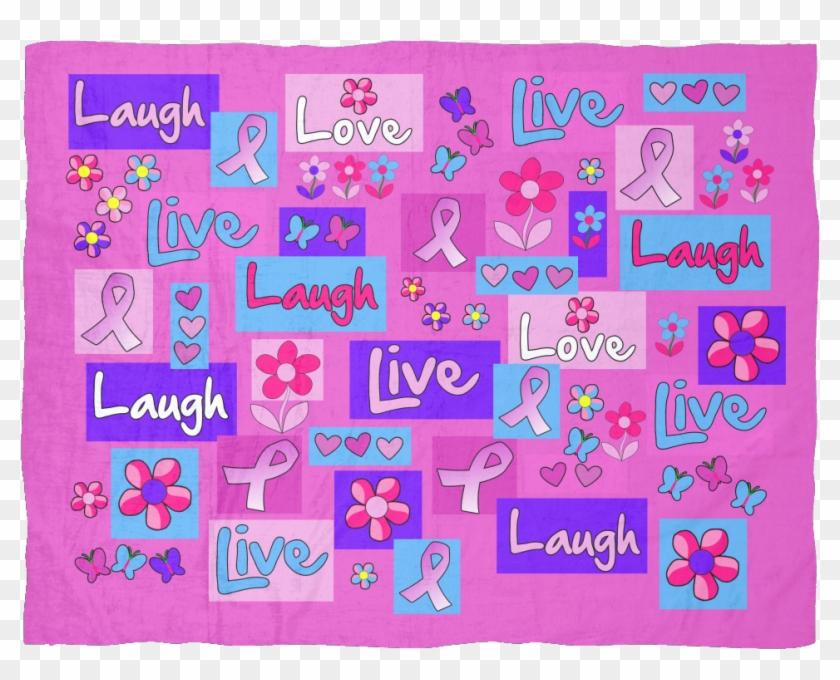 Live, Love, Laugh Pink Ribbon Blanket Clipart