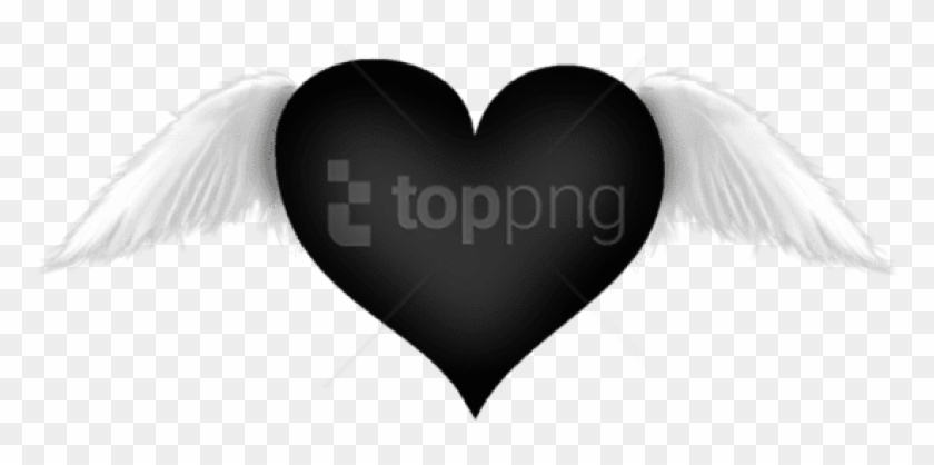 Free Png Black Heart With Wings Transparent Png - Black Heart With Wings Clipart