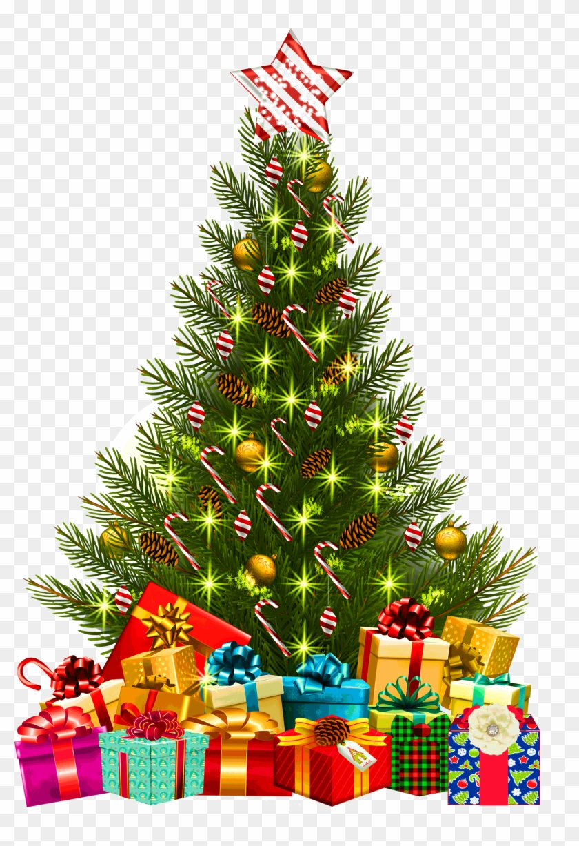 Download - Presents Around The Christmas Tree Clipart #1801622
