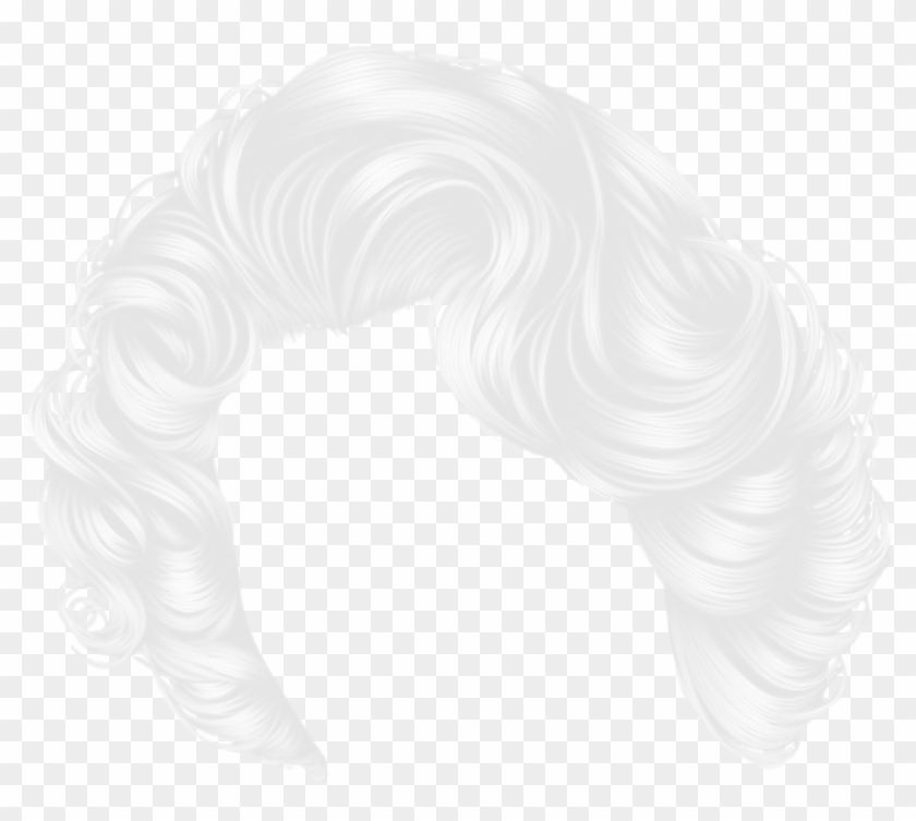 White Wig Png - Wig Long Hair Transparent Background Clipart