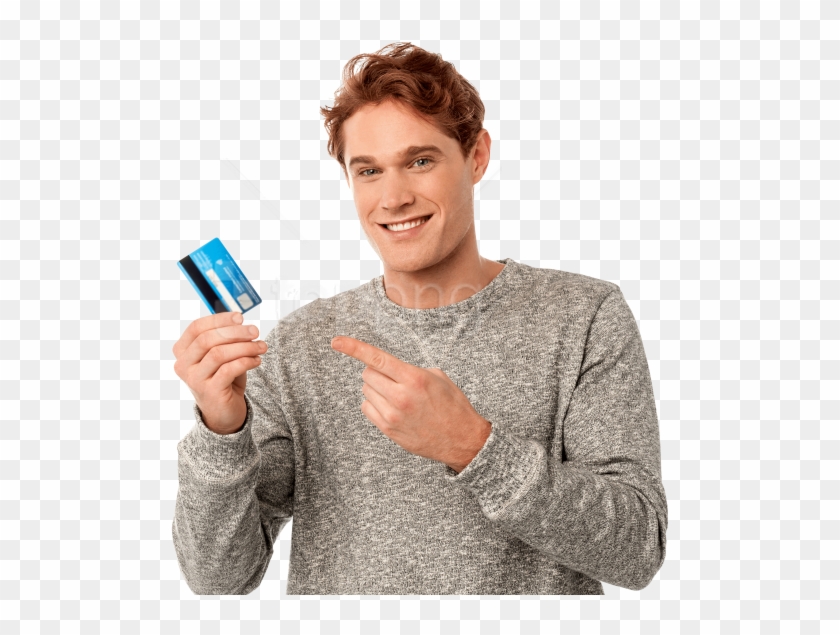 Free Png Man Holding Credit Card Png Images Transparent - Person Holding Credit Card Clipart