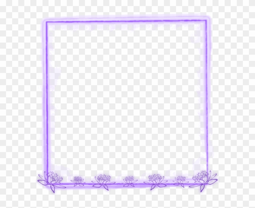 Soft Lotus Flower Watercolor Border Frame Floral Purple - Paper Product Clipart