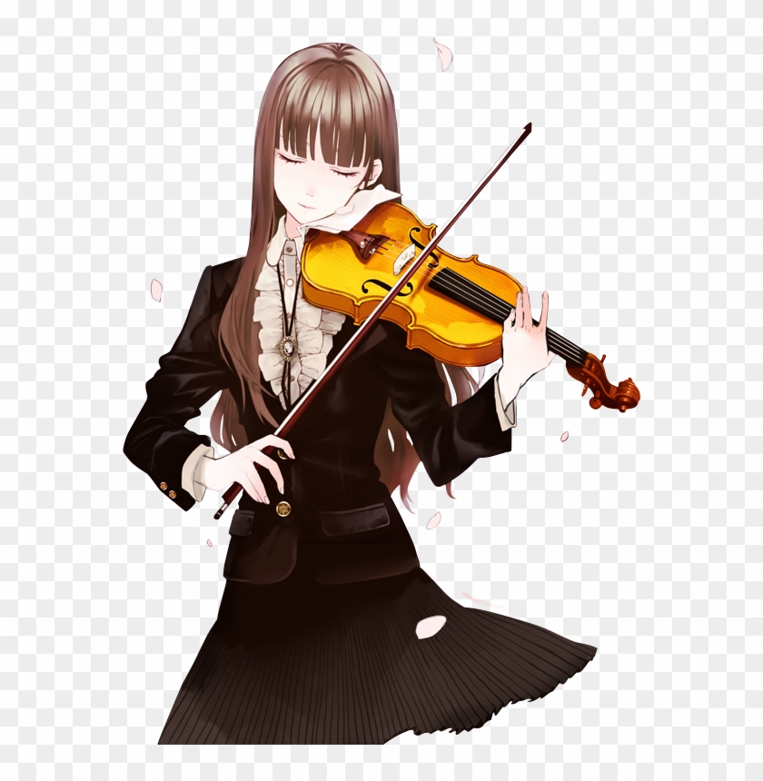 Fiddle Drawing Violin Player - Anime Girl Playing Violin Clipart #1802432