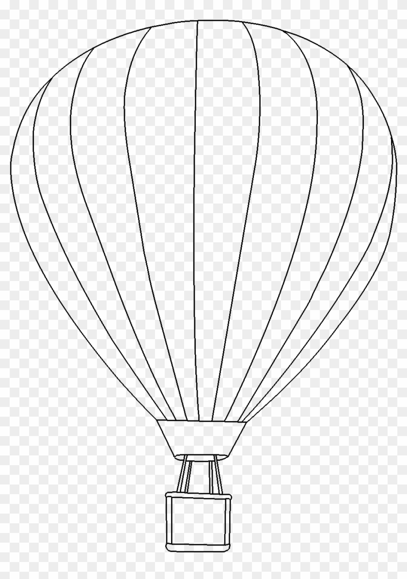 Crash Clipart Hot Air Balloon - Hot Air Balloon Line Drawing - Png Download #1803077