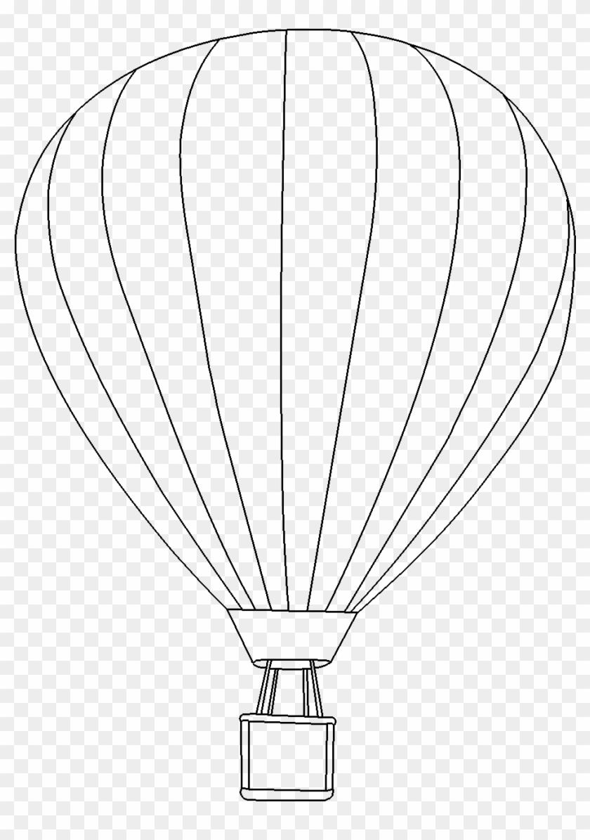 Crash Clipart Hot Air Balloon - Hot Air Balloon Line Drawing - Png Download