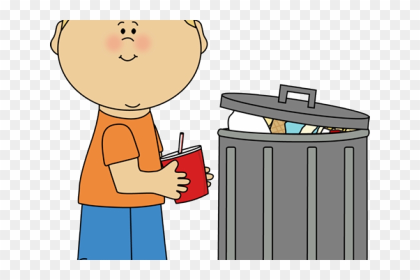 Trash Clipart Student - Child Throwing Trash Away Clipart - Png Download