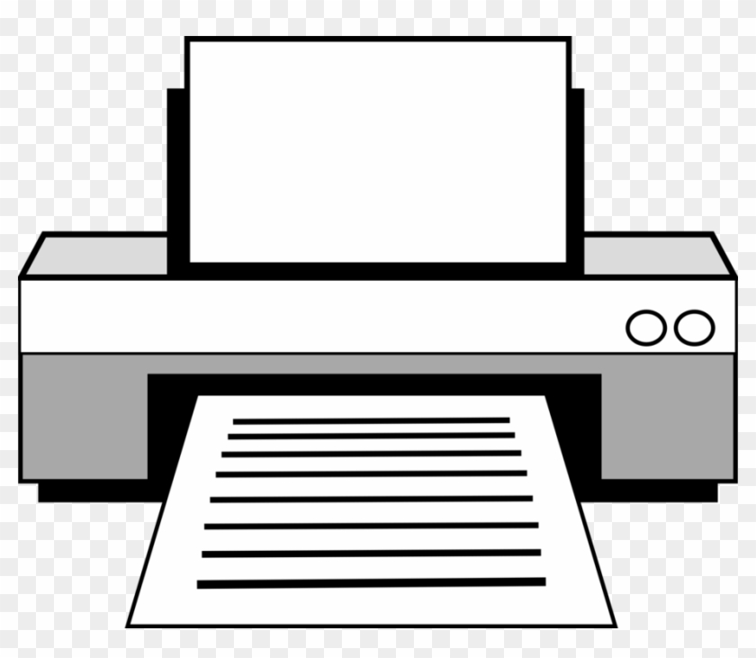 Printer Black And White Printing Document Drawing - Printer Clipart Black And White - Png Download
