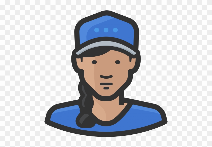Girl In Ballcap Emoji - Icon Clipart