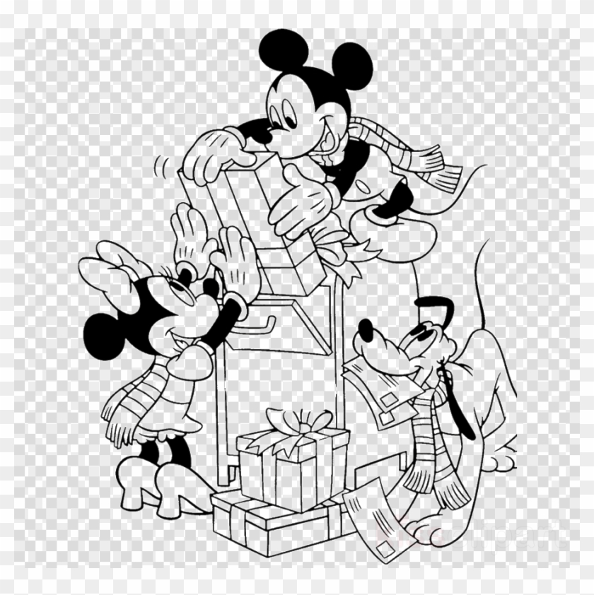 Mickey Mouse And Friends Drawing Christmas Clipart - Png Download #1805092