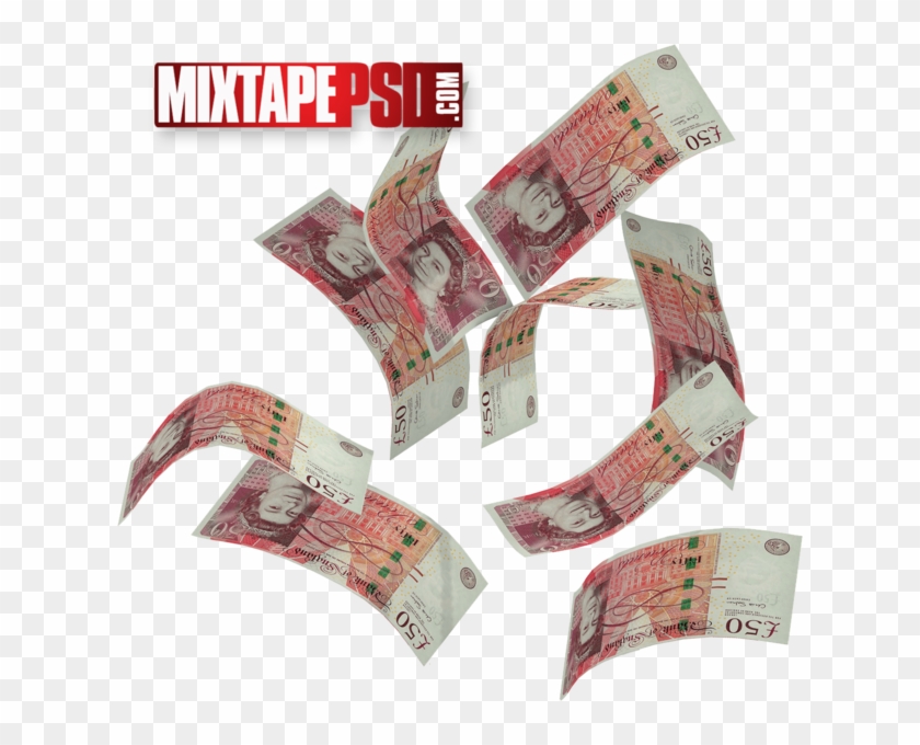 Falling Gbp50 British Bank Notes - British Money Falling Png Transparent Clipart #1805846