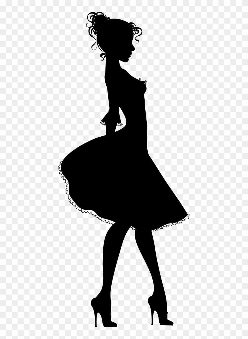 Dress Silhouette Woman Silhouette2 - Silueta De Chica Con Vestido Clipart #1806827