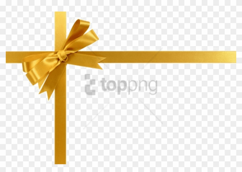 Free Png Gold Ribbon Png Image With Transparent Background - Gold Bow Ribbon Png Clipart #1806944