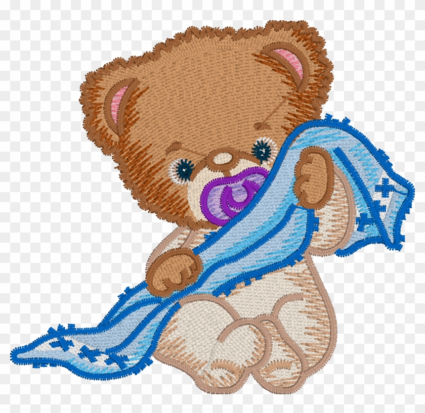 Teddy Bear Embroidery Design Without Embrilliance Enthusiast's - Cartoon Clipart #1807491