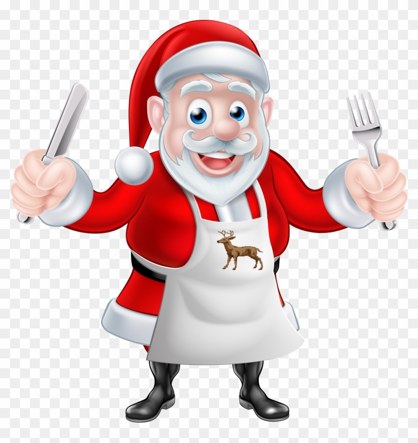 Santa Claus Chef Cooking Christmas - Santa Claus Chef Png Clipart #1808275