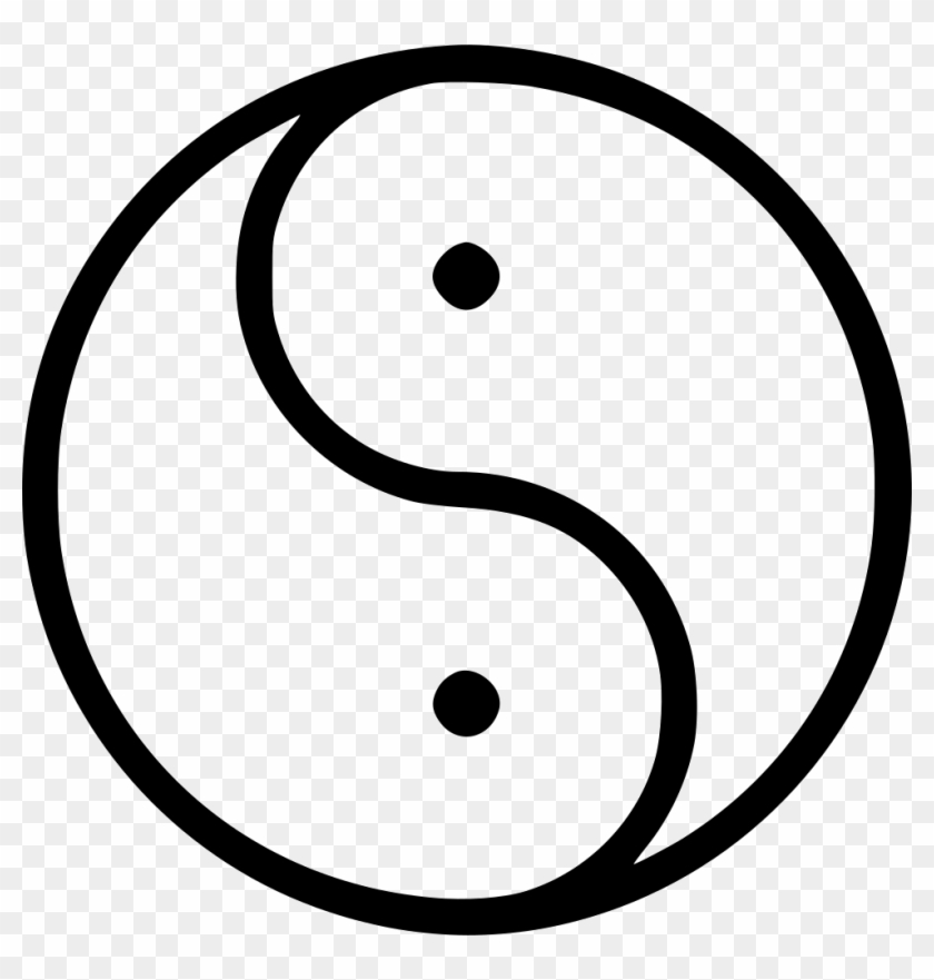 Yin Yang Comments - Line Art Clipart #1808313