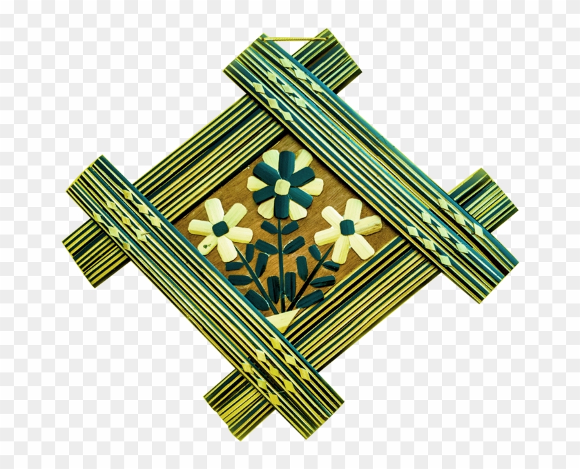 Natures Touch Yellow And Dark Brown Flowers Wall Hanging - Cross Clipart