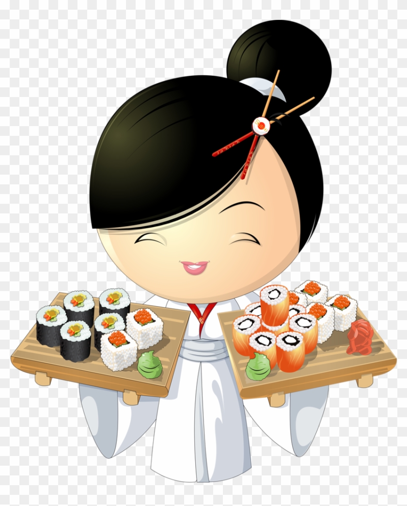 Kokeshi * Chinesa * Asian Sushi, Alphabet, Illustration, - Sushi Vector Clipart #1809869