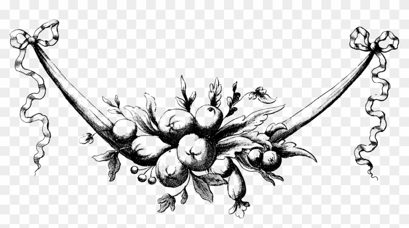 Vintage Flower Clipart Floral Swag - Floral Vintage Line Png Transparent Png #1810781