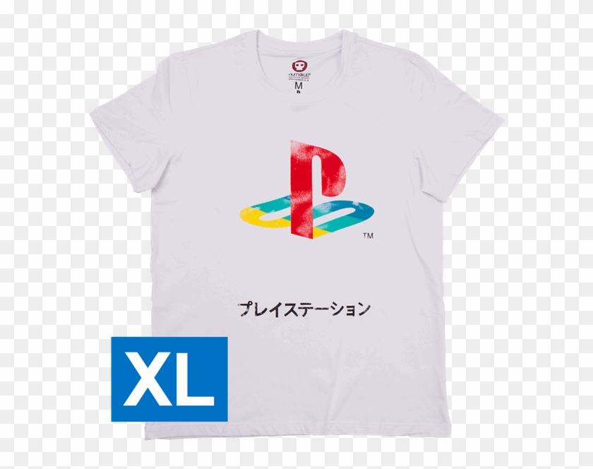 Playstation One Japanese Logo Mens T-shirt - Playstation Japanese Shirt Clipart #1812037