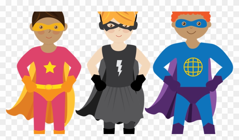 Five Superheroes Ready To Fly - Clip Art - Png Download