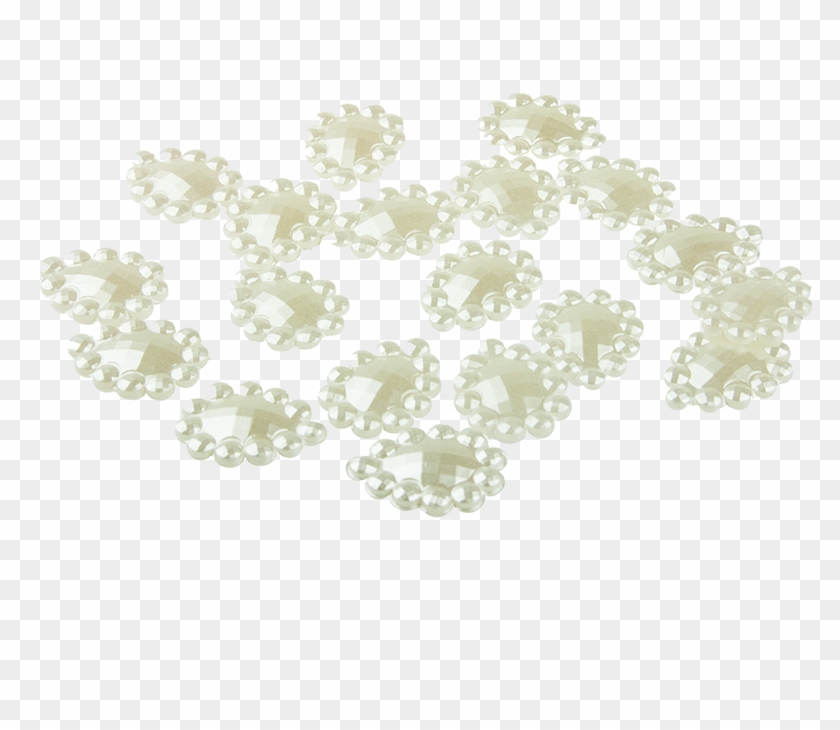 20 Flat Back Teardrop Pearl Embellishments 12mm - Placemat Clipart