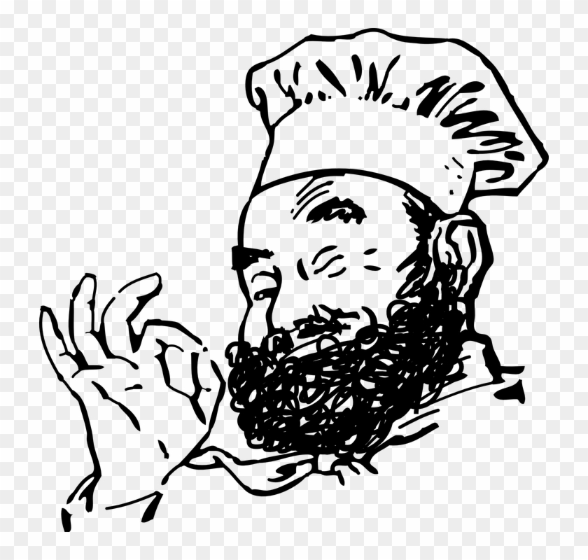 Chef, Smile, Beard, Hat, Parfait - Chef In Beard Clipart
