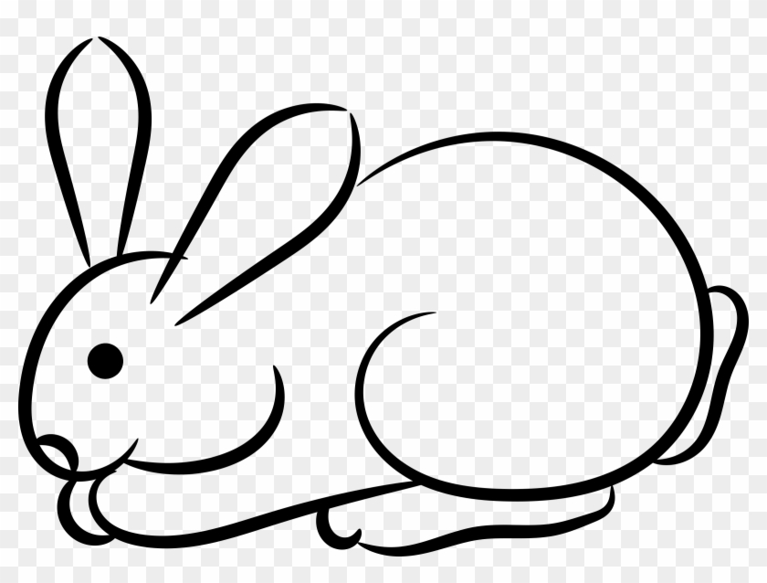 Small Clipart White Rabbit - Rabbit Black And White Png Transparent Png