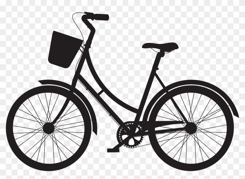 View Full Size - Bicycle With Basket Clipart - Png Download #1814027
