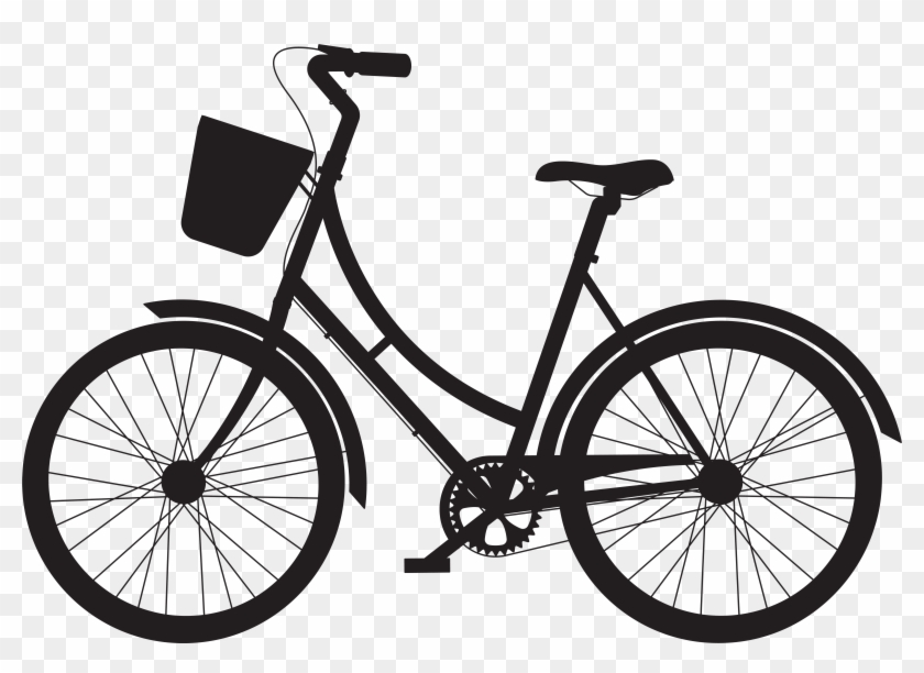 View Full Size Bicycle With Basket Clipart Png Download (1814027