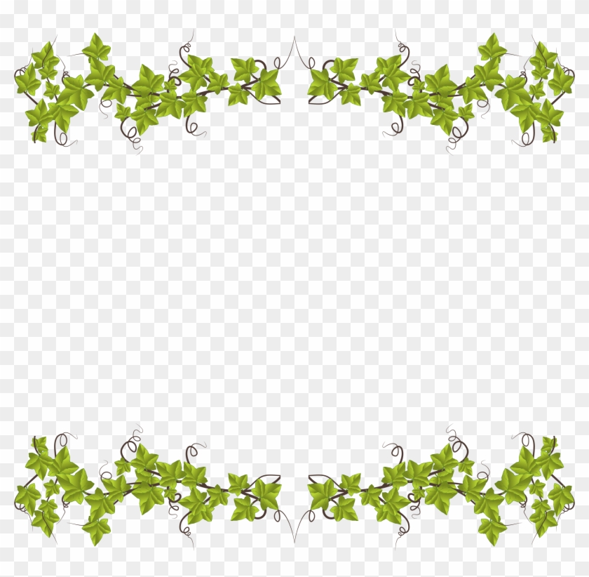 Big Image - Green Leaves Frame Png Clipart