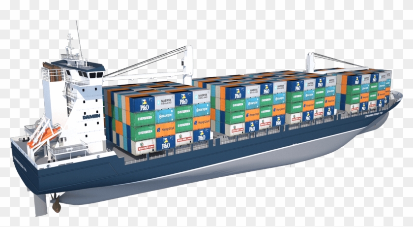 Cargo Ship Png - 3d Container Ship Png Clipart #1814363
