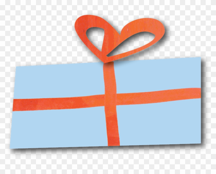 Blue Present - Heart Clipart