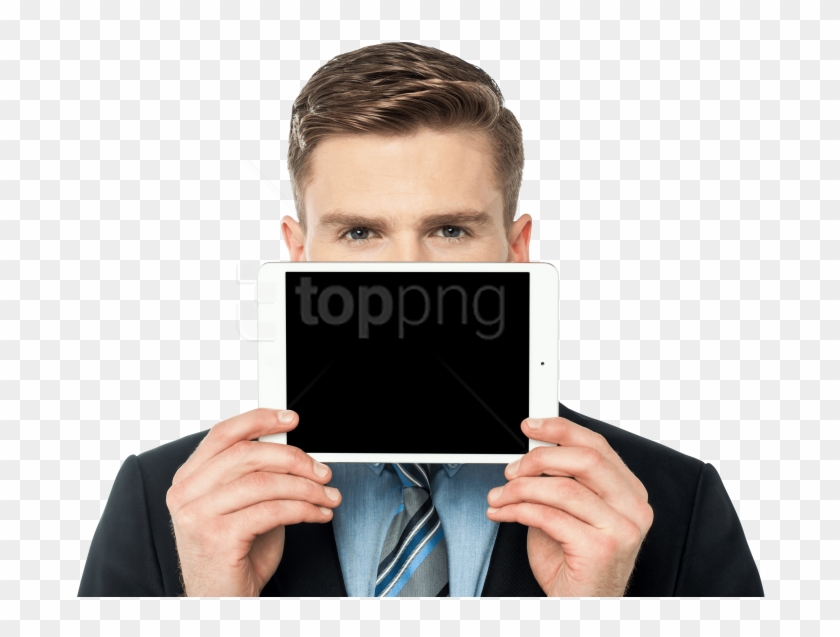 Free Png Download Men With Tablet Png Images Background - Face Tablet Clipart #1815985