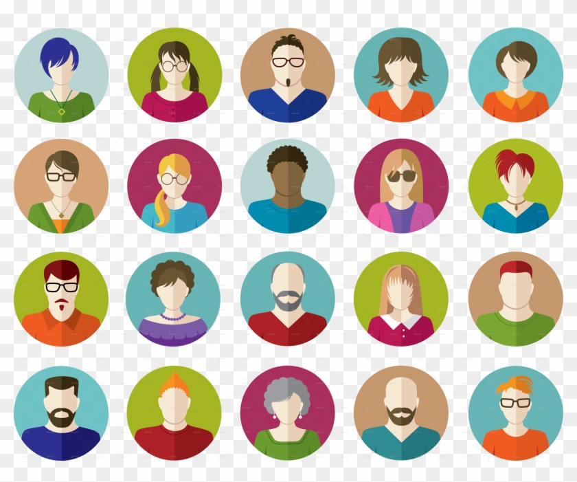 Set Of People Flat Icons By Vectorgirl - People Flat Icons Png Clipart