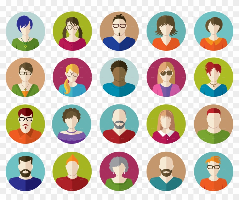 Set Of People Flat Icons By Vectorgirl - People Flat Icons Png Clipart #1818283