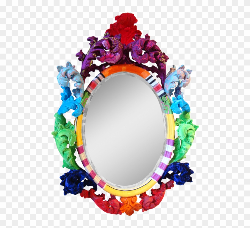 Fabric Covered Baroque Mirror Clipart