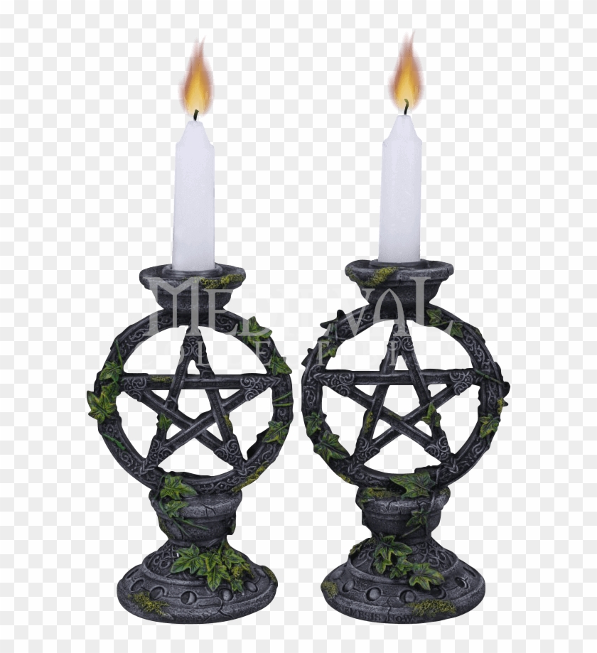 Wiccan Pentagram Candleholder Clipart #1819659