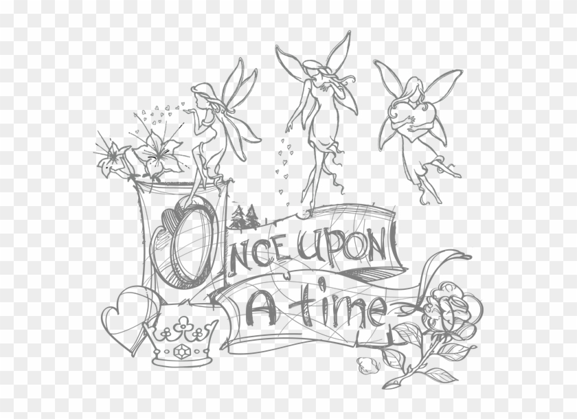 Greece Fairy Gardens - Fairy Tales Black And White Clipart #1820008