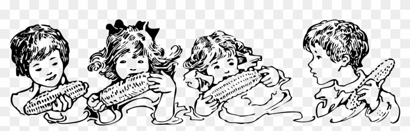 This Free Icons Png Design Of Children Eating Corn Clipart #1820237